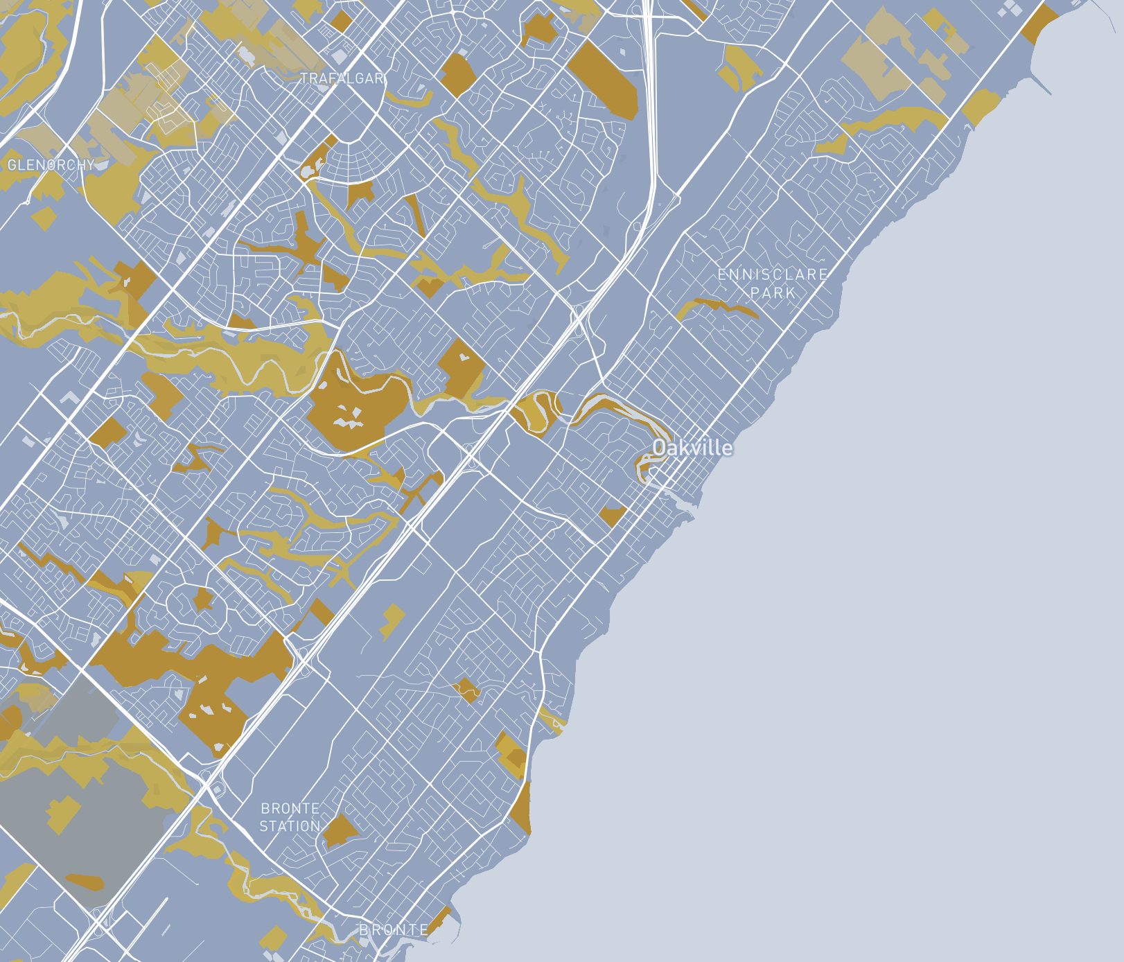 I chose yellow for the land because Oakville is also known for its beautiful greenery.