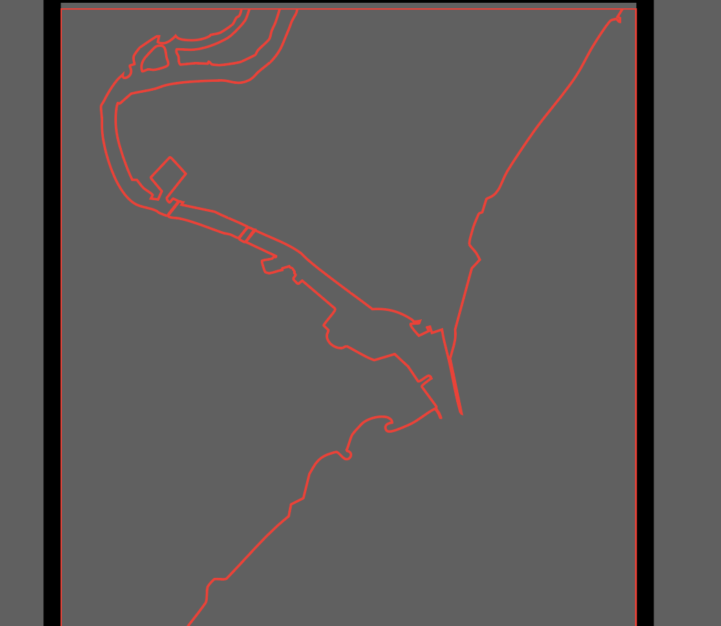 Land outlined in red.