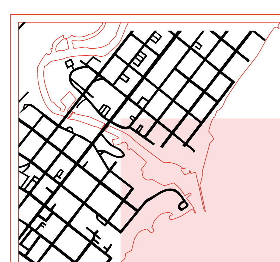 Full screenshot of the refined road lines.