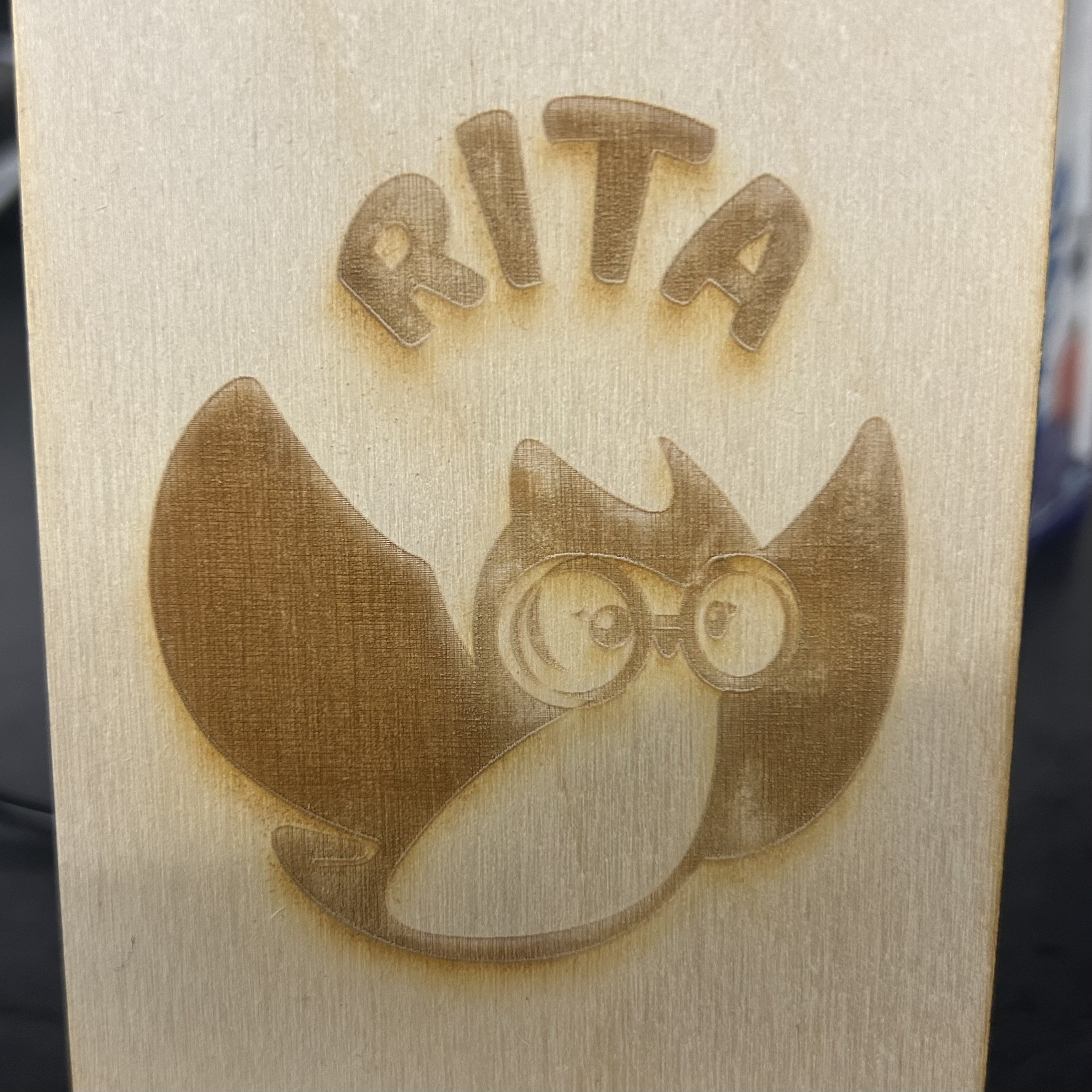 Added my name, and laser cut the final illustration.
