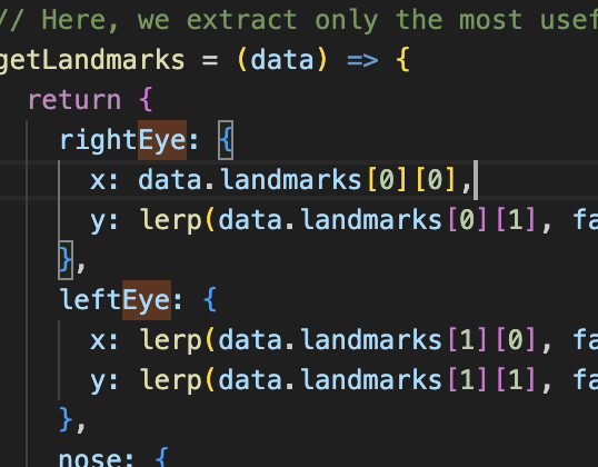 This part of the video tutorial talked about the right and left eye.