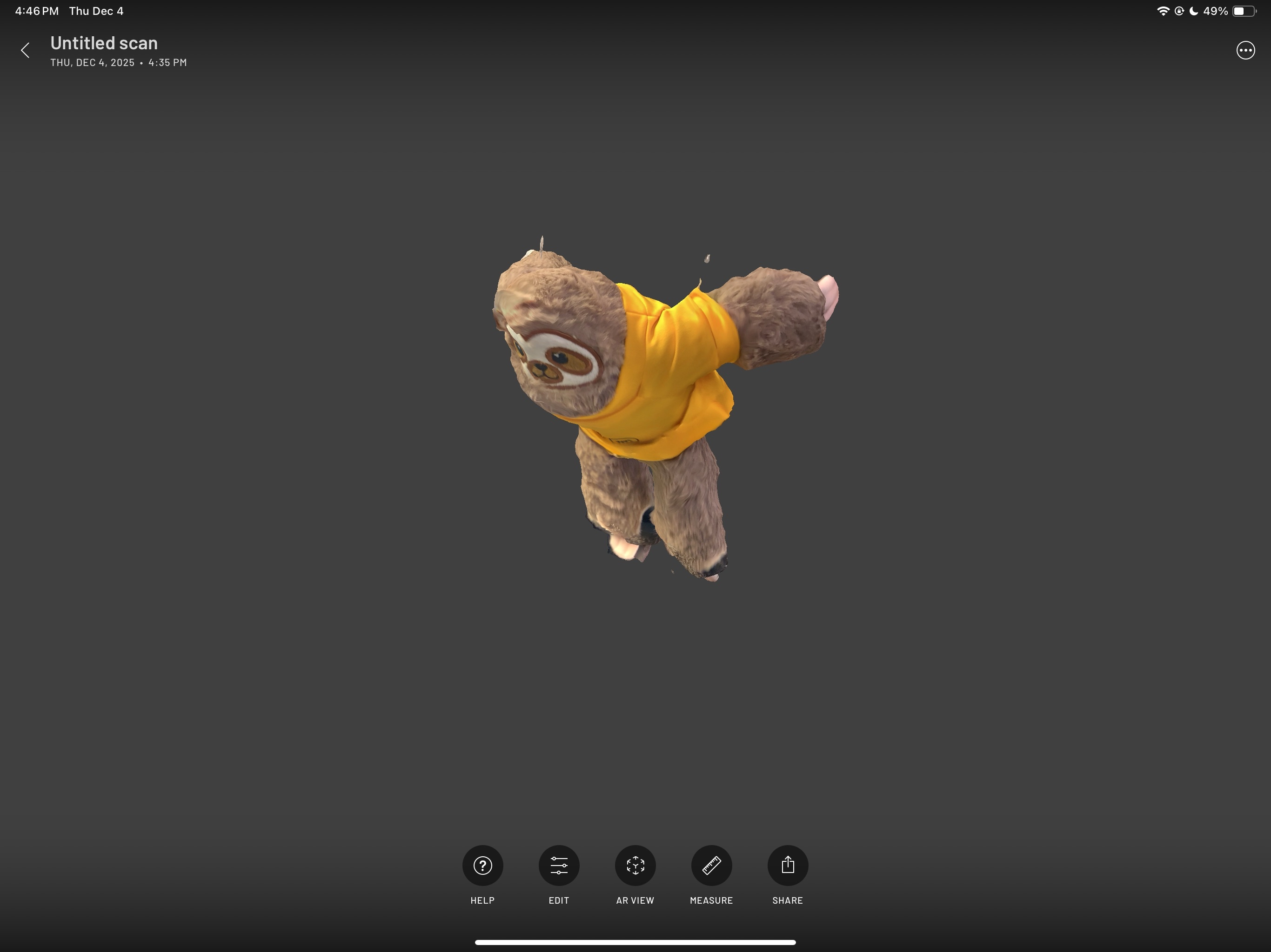 This is the scan of my hanging sloth plushie after cropping.