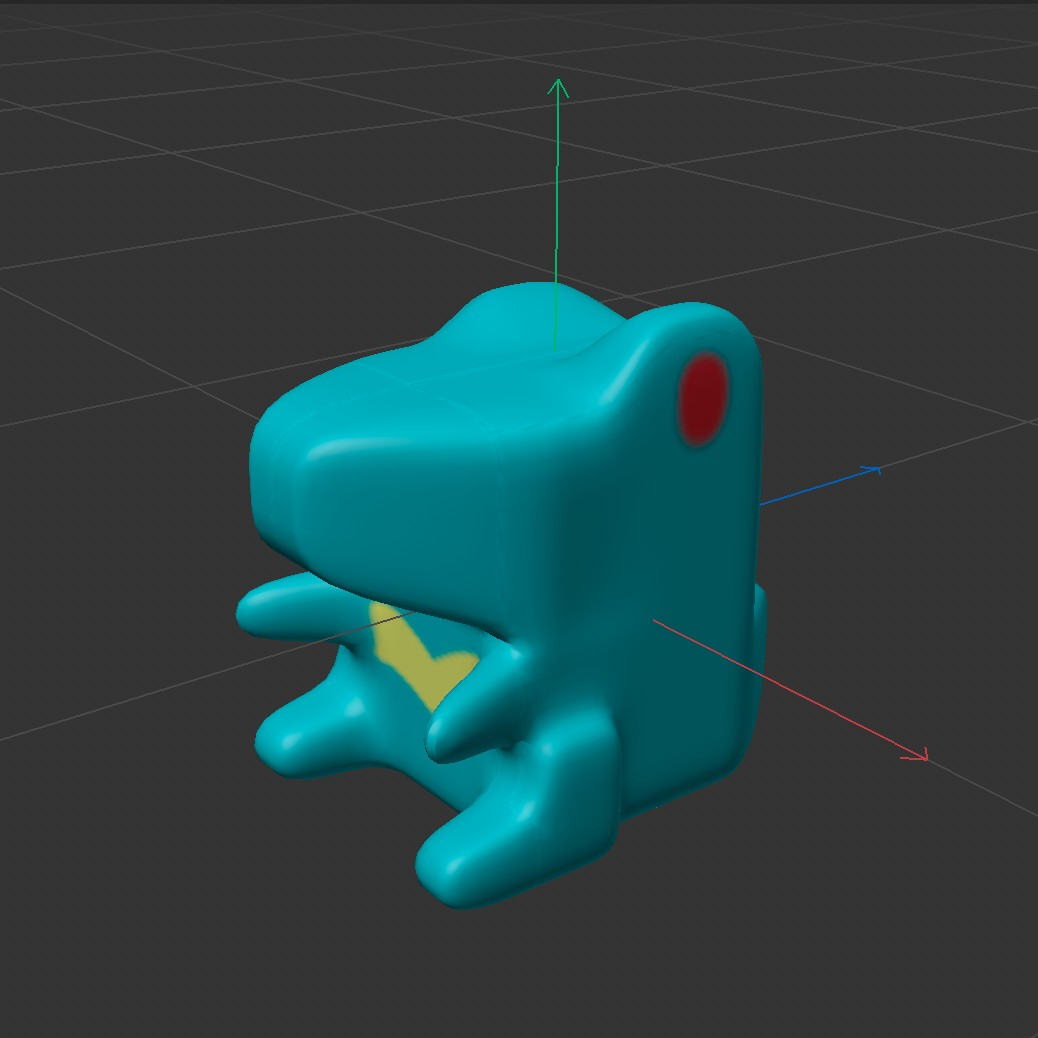 This is another screenshot of the Pokemon where I learned how to paint on the UV mesh with the paint tool in Cinema 4D.